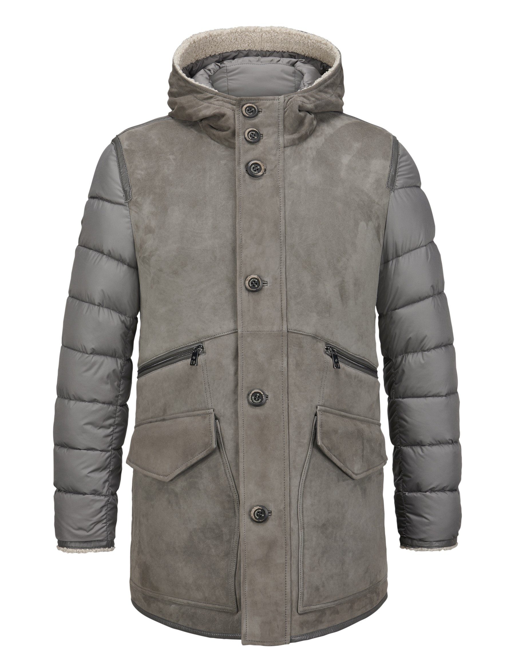 Milestone Parka MSEmmerson aus Ziegenvelours mit weichem Fell auf der Innenseite
