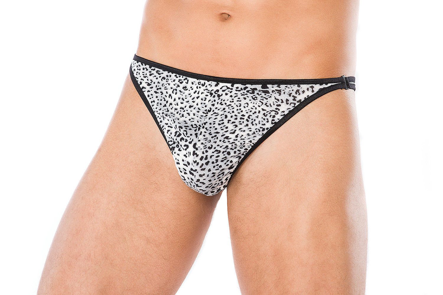 String Herren String in panther grau mit Hakenverschluss Männer Slip mit Tier