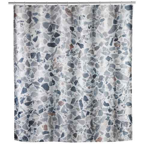 WENKO Duschvorhang Terrazzo Breite 180 cm, Höhe 200 cm, Textil (Polyester)