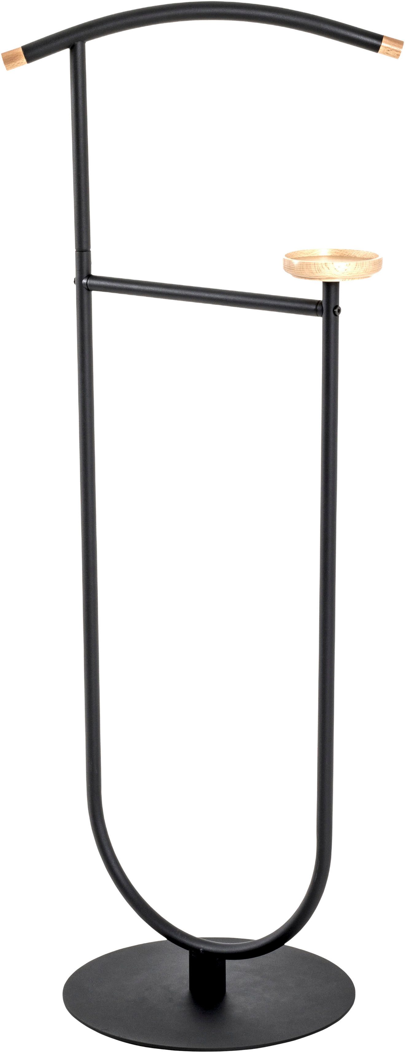 HAKU Herrendiener Anzugständer, Dressboy, Kleiderboy, Kleiderbutler, Stiller Diener, (1 St), freiform - aus Metall buche, schwarz -B/T/H 45/34/115 cm. € 53,36