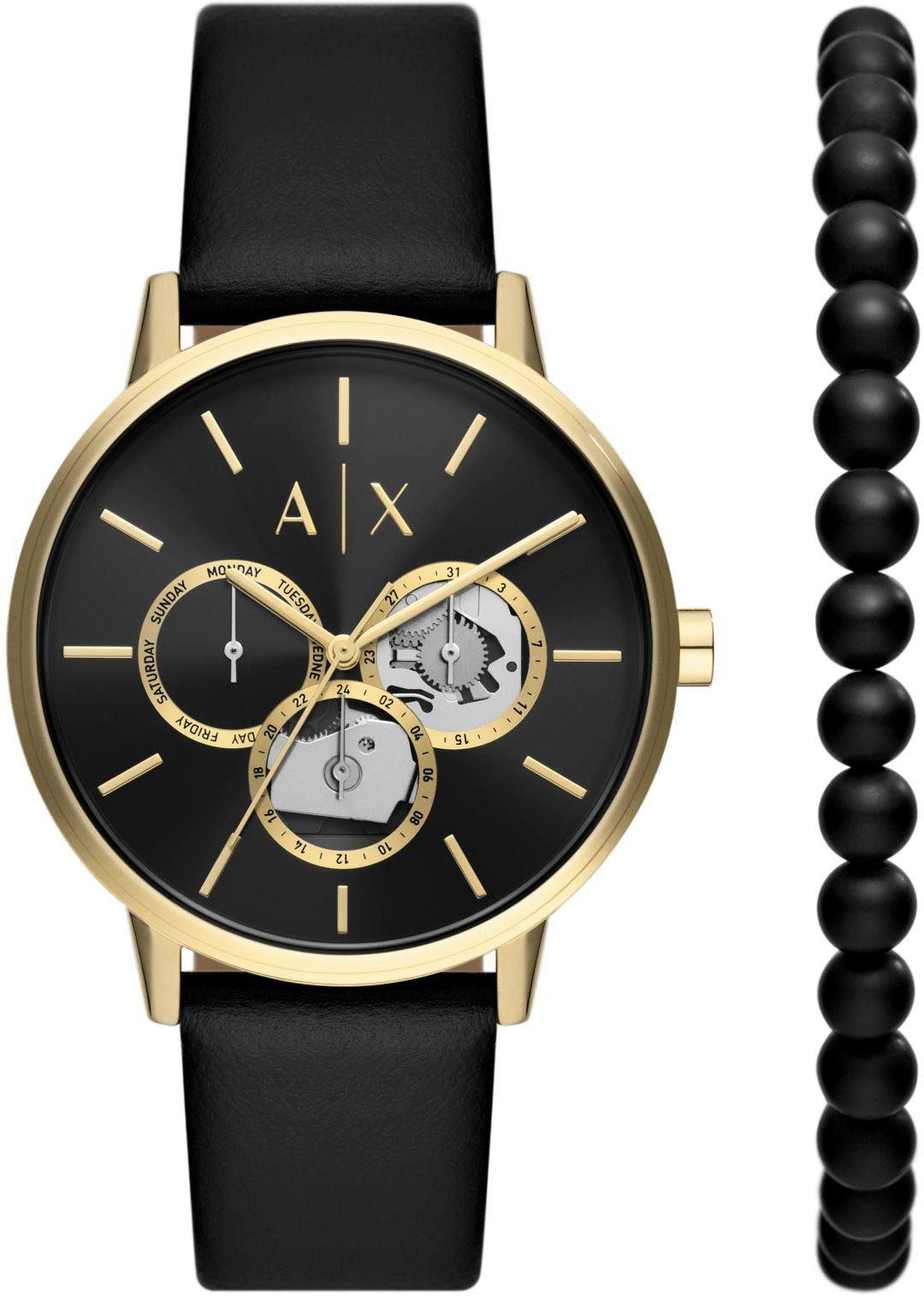 ARMANI EXCHANGE Multifunktionsuhr AX7146SET, (Set, 2-tlg., mit Armband), ideal auch als Geschenk