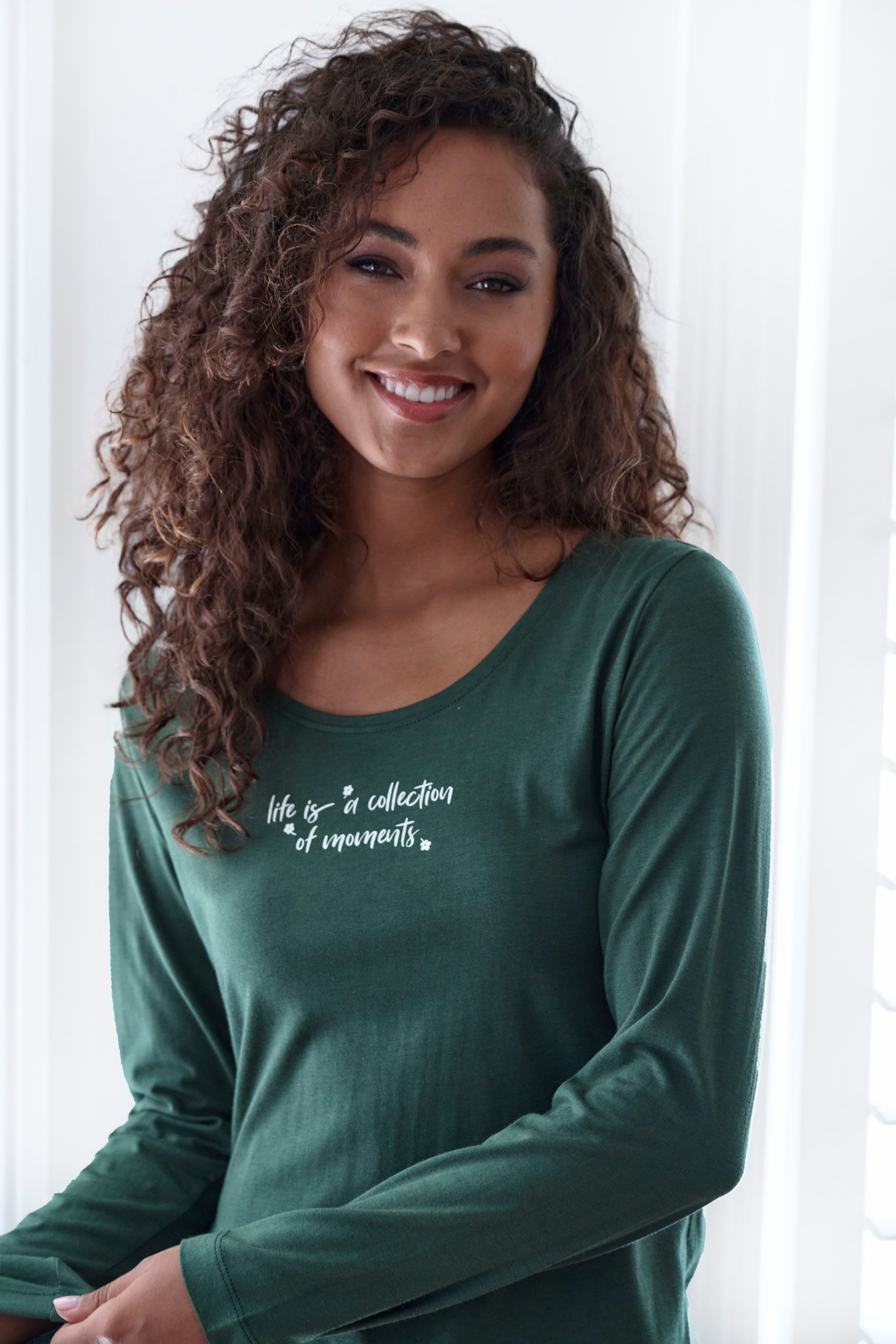 s.Oliver Pyjamaoberteil (1-tlg) mit Frontdruck