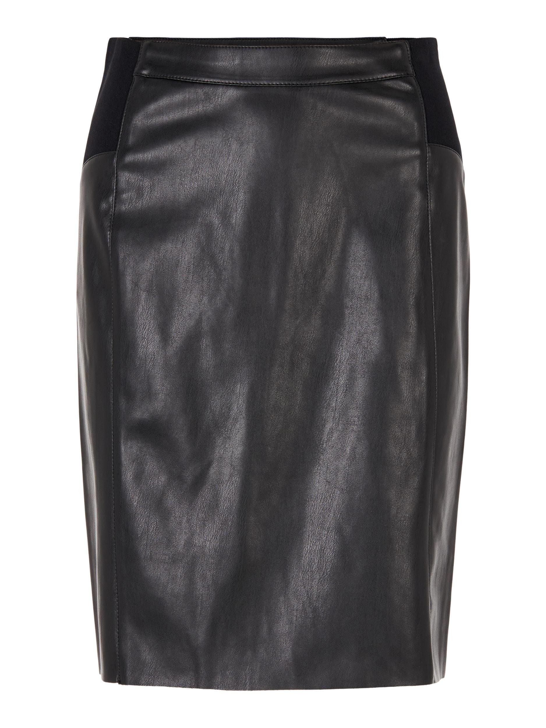 Vero Moda Lederimitatrock VMBUTTERSIA HW COATED SKIRT NOOS
