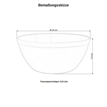 Engelland Müslischüssel Plastikschale, 900 ml, PP-Kunststoff (BPA-frei), (Vorteils-Set, 4-tlg), spülmaschinengeeignet, mikrowellengeeignet, Ø 16 cm, BPA-frei