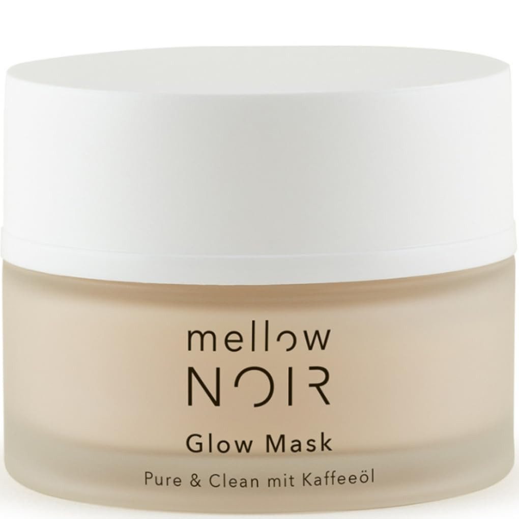 mellow NOIR Nachtcreme Glow Mask – intensive Nachtpflege für einen strahlenden Teint Für eine ebenere Haut, Spürbarer Sofort-Effekt, Vegan, Zertifizierte Naturkosmetik, Reduziert sichtbare Poren & Rötungen