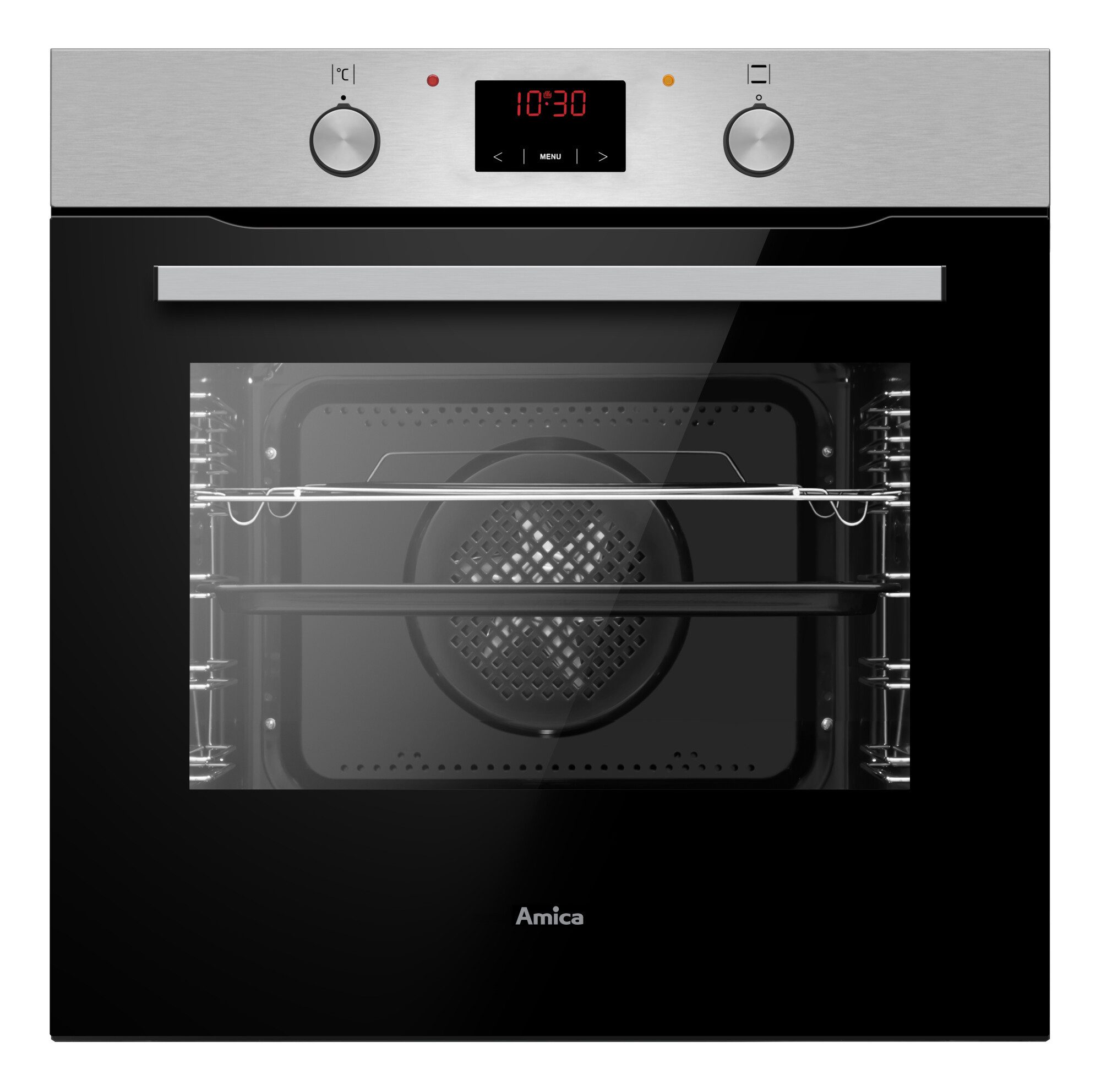 Amica Einbaubackofen ABE 9430 E, mit Teleskopauszug nachrüstbar, Steam Clean, Großer Garraum, klare Sicht und einfache Reinigung für ruhiges Backen