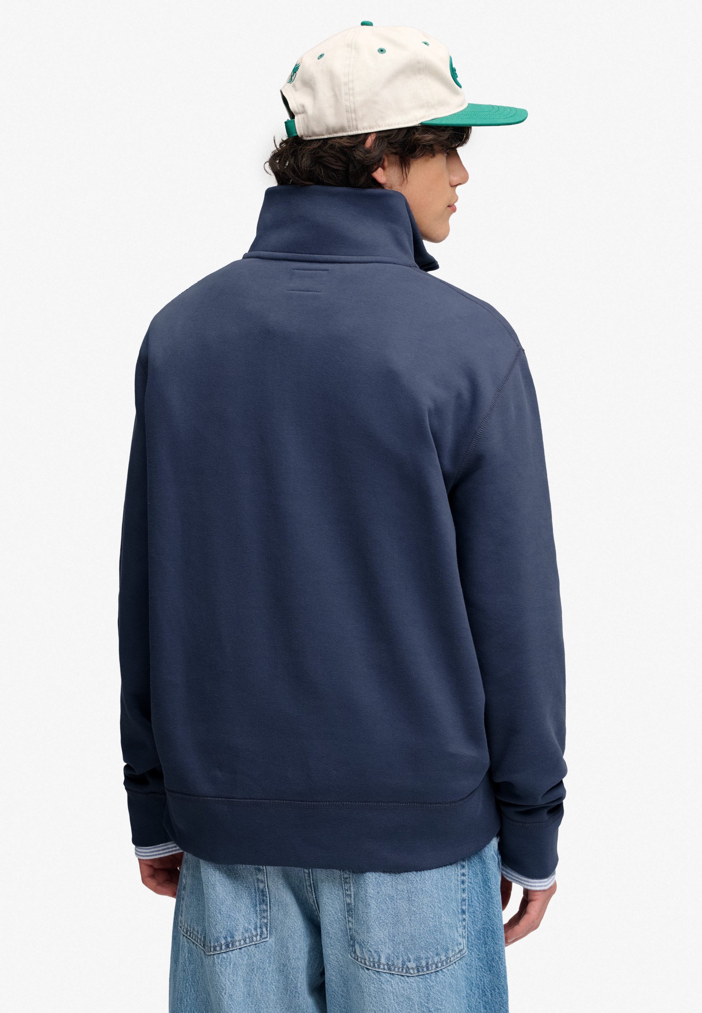 Superdry Sweatshirt ESSENTIAL SERIF LOGO HALF ZIP Baumwollmischung