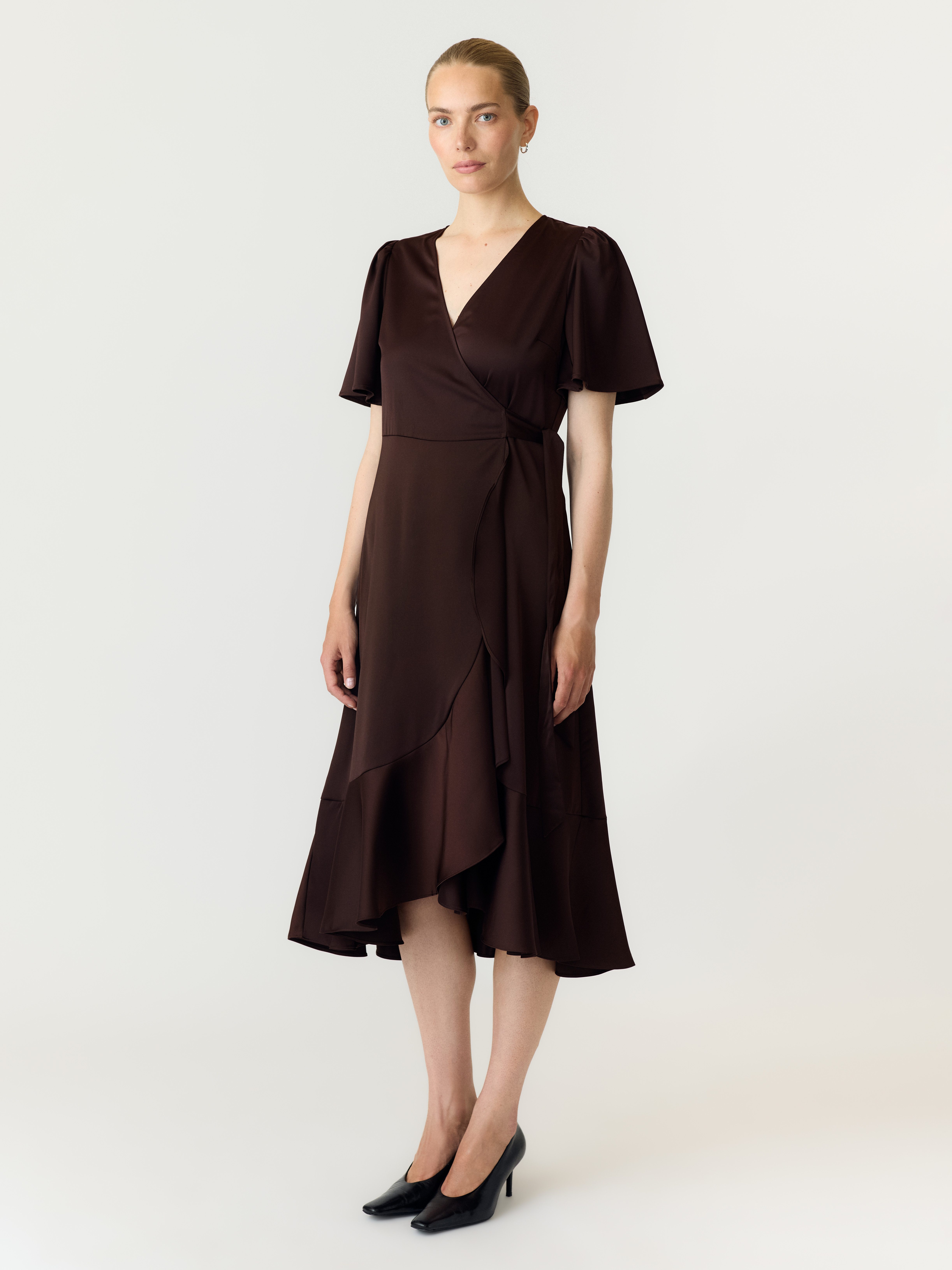 Y.A.S Wickelkleid YASTHEA 2/4 MIDI WRAP DRESS S. NOOS Materialmix, regular fit