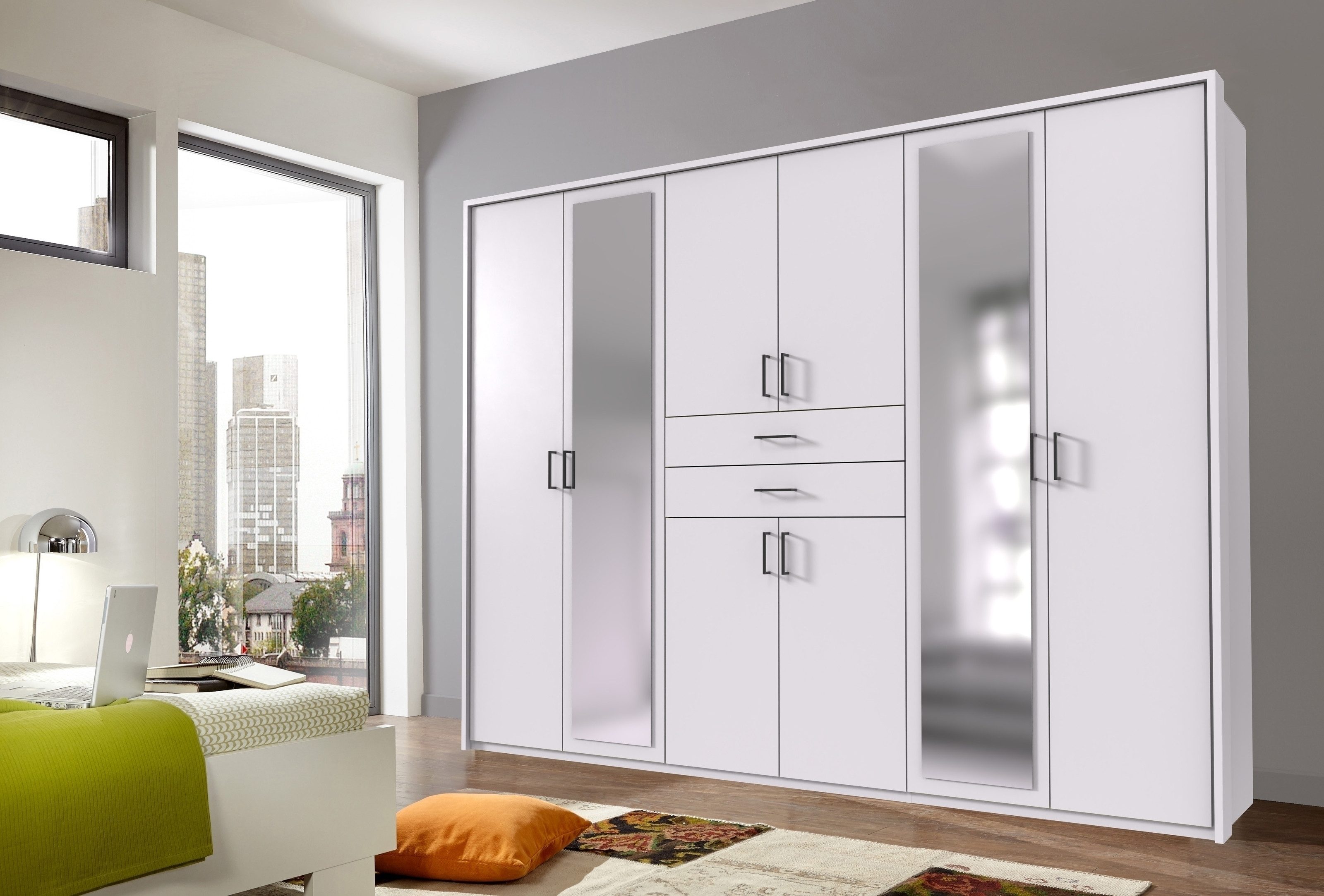 freiraum Schlafzimmer-Set Dillingen, (Kleiderschrank + Passepartoutrahmen), in Weiß - 273x213x58cm (BxHxT)