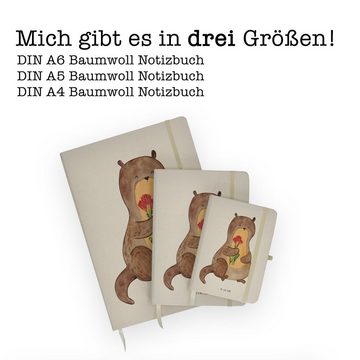 Mr. & Mrs. Panda Notizbuch Otter Blumenstrauß - Transparent - Geschenk, niedlich, Fischotter, No Mr. & Mrs. Panda, Handgefertigt