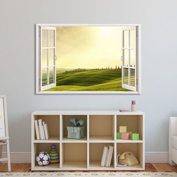 WallSpirit Leinwandbild "Fenster mit Aussicht", Toscana, Leinwandbild geeignet für alle Wohnbereiche