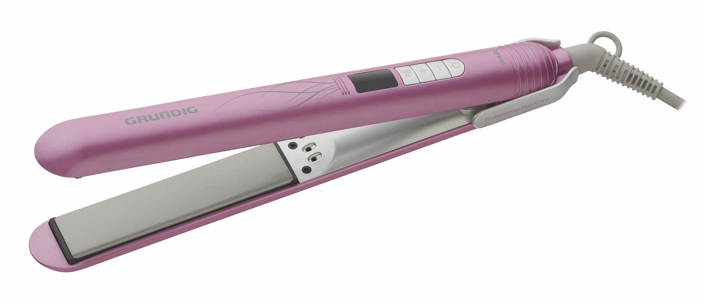 bekannte Marke Grundig Glätteisen HS Lotusöl Keramikbeschichtung 7130 Pink mit