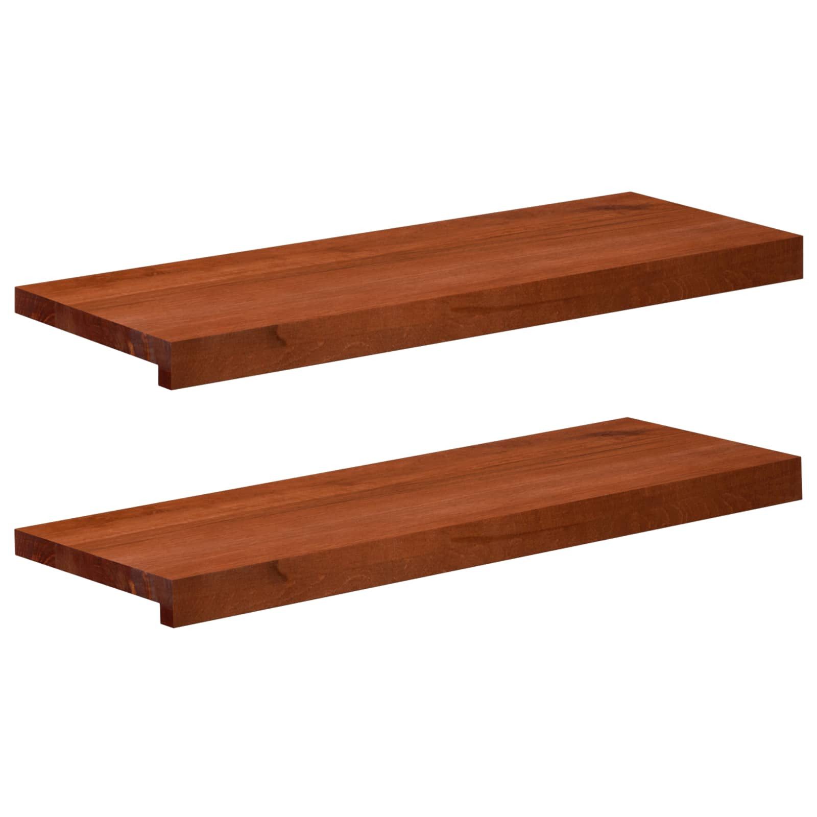 vidaXL Fensterbank 70 x 25 x 2 cm Fensterbänke 2 stk Braun 70x25x2 cm Massivholz Buche