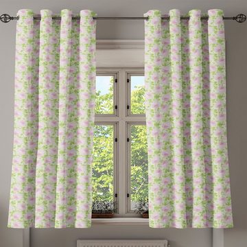 Gardine Dekorative 2-Panel-Fenstervorhänge für Schlafzimmer Wohnzimmer, Abakuhaus, Shabby Chic Frühlings-Yard-Pastell