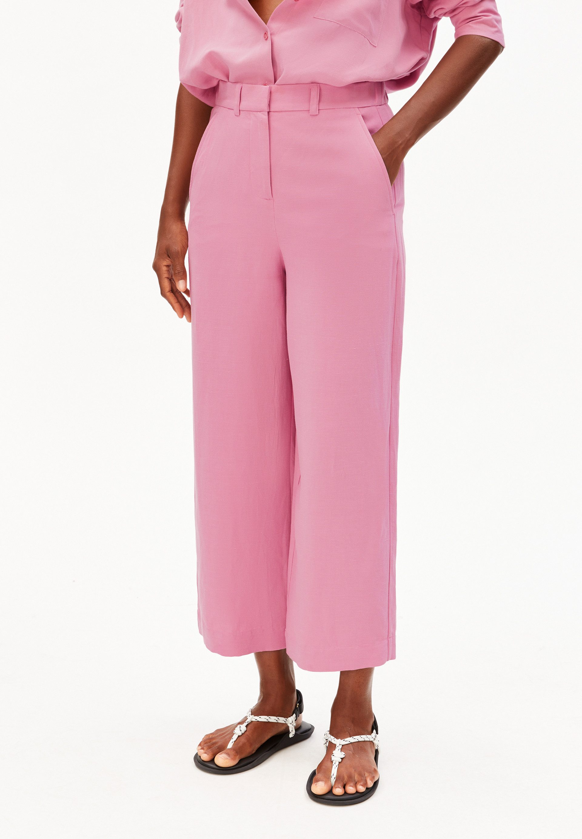 Armedangels Stoffhose CAARUNUS LINO Webhose aus Leinen-Mix (High Waist, Relaxed Fit)