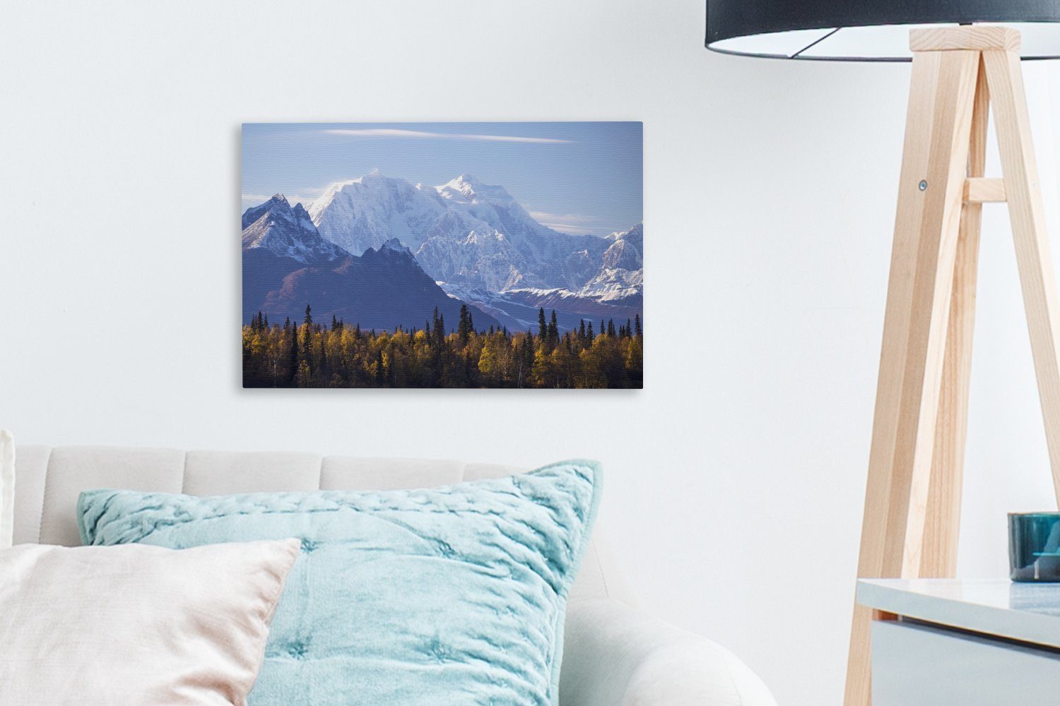 OneMillionCanvasses® Leinwandbild Die beeindruckende Denali-Nationalparks St), Wandbild Landschaft Wanddeko, Leinwandbilder, Aufhängefertig, in 30x20 des Alaska im, (1 cm