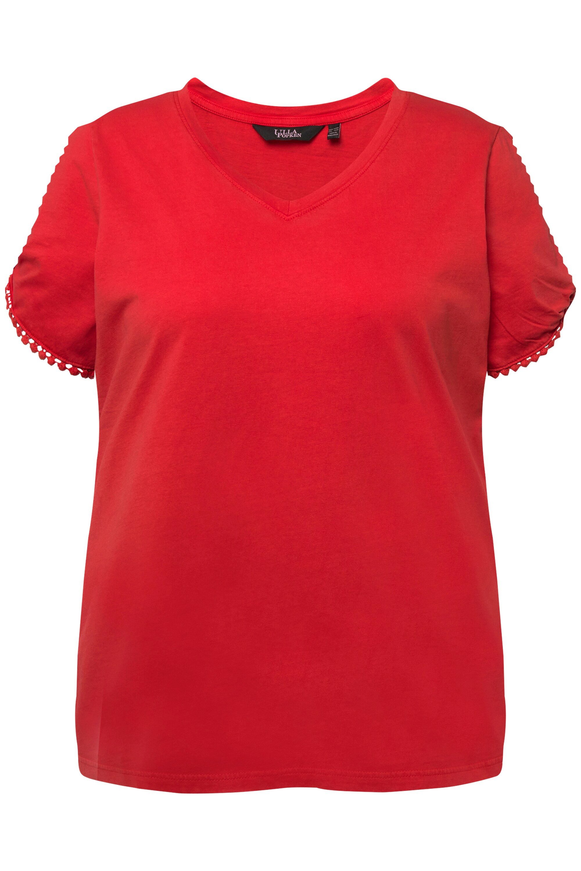 Ulla Popken T-Shirt T-Shirt Zierborte Calssic V-Ausschnitt Halbarm günstig online kaufen