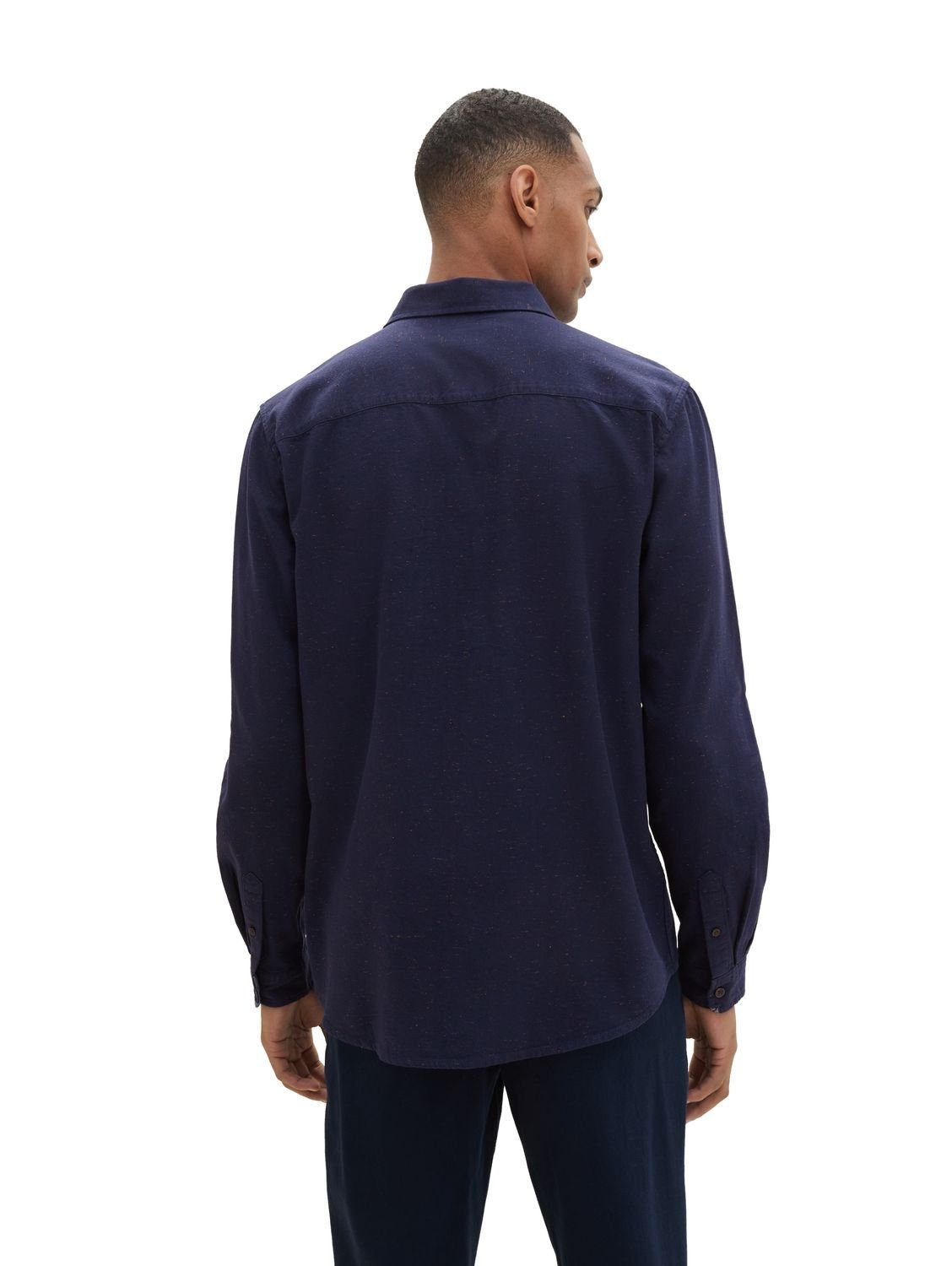 TOM (1-tlg) STRUCTURED TWILL Captain TAILOR Sky 10668 Langarmhemd Blue
