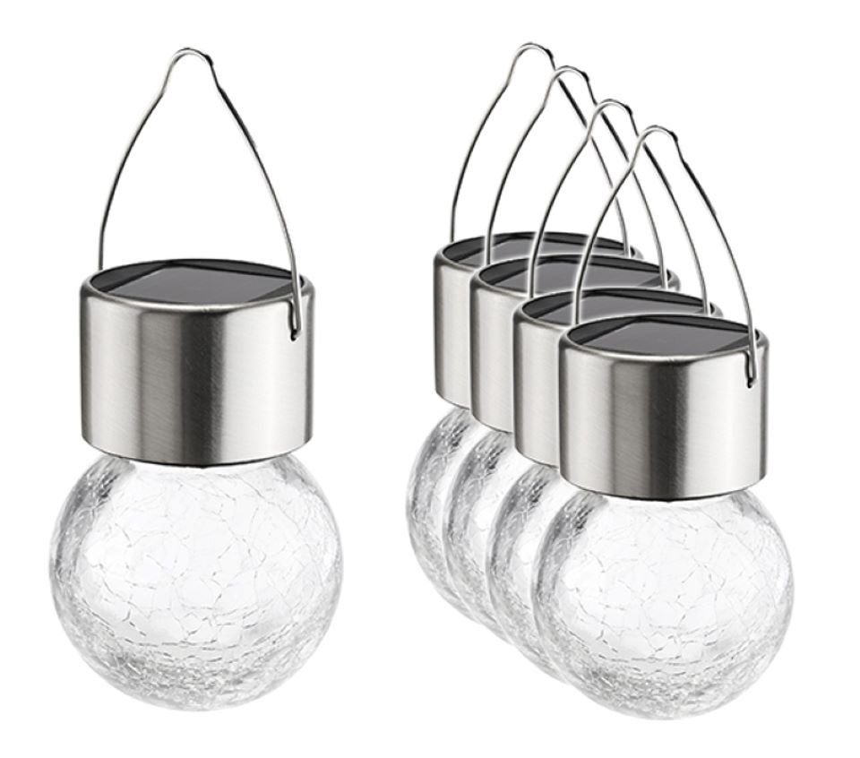 Gravidus LED Solarleuchte 5er Set Edelstahl Solar Hängelampe Hängeleuchte G günstig online kaufen