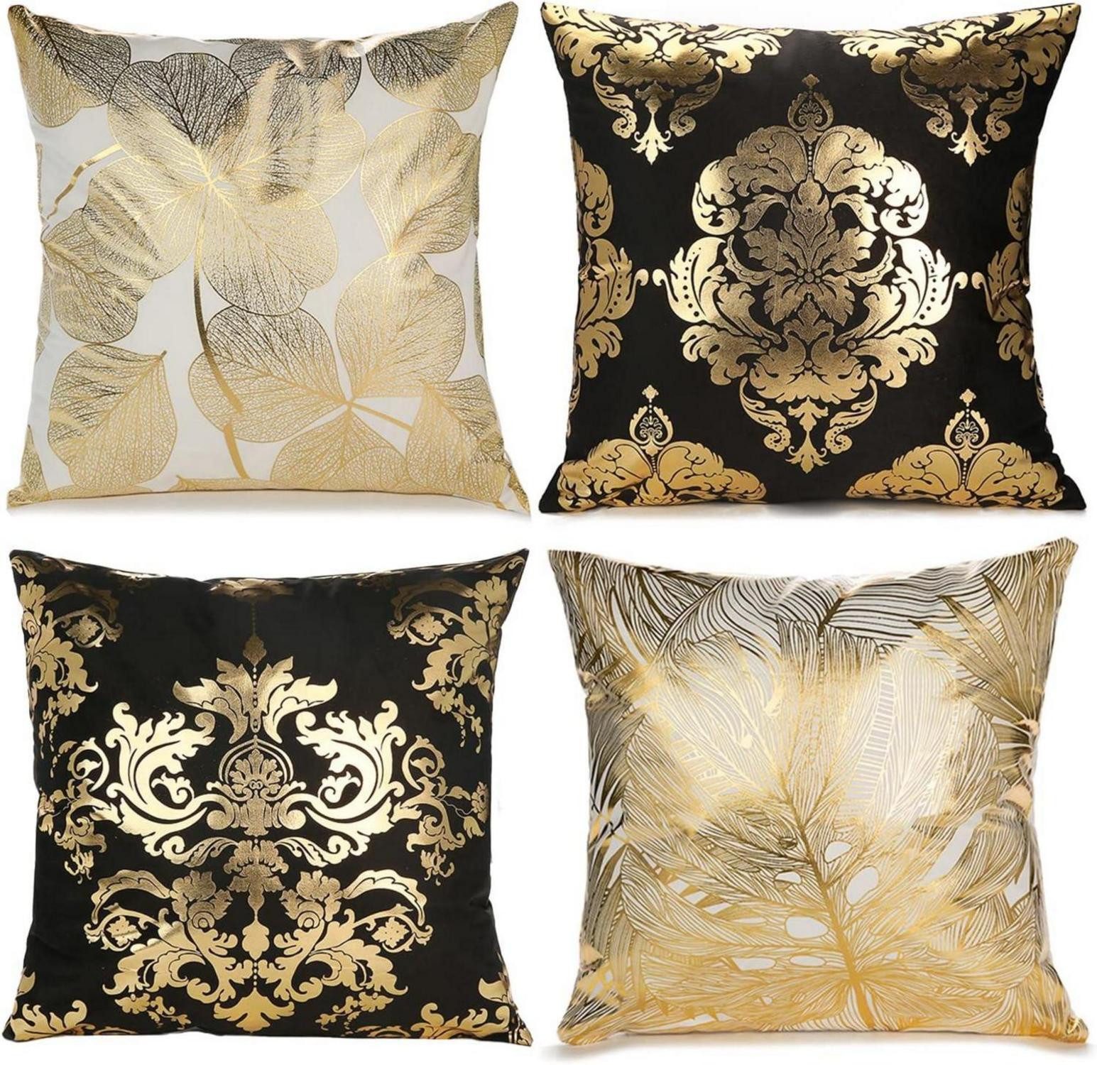 LuxusKollektion Dekokissen 4er Set samt Kissenbezug günstig online kaufen