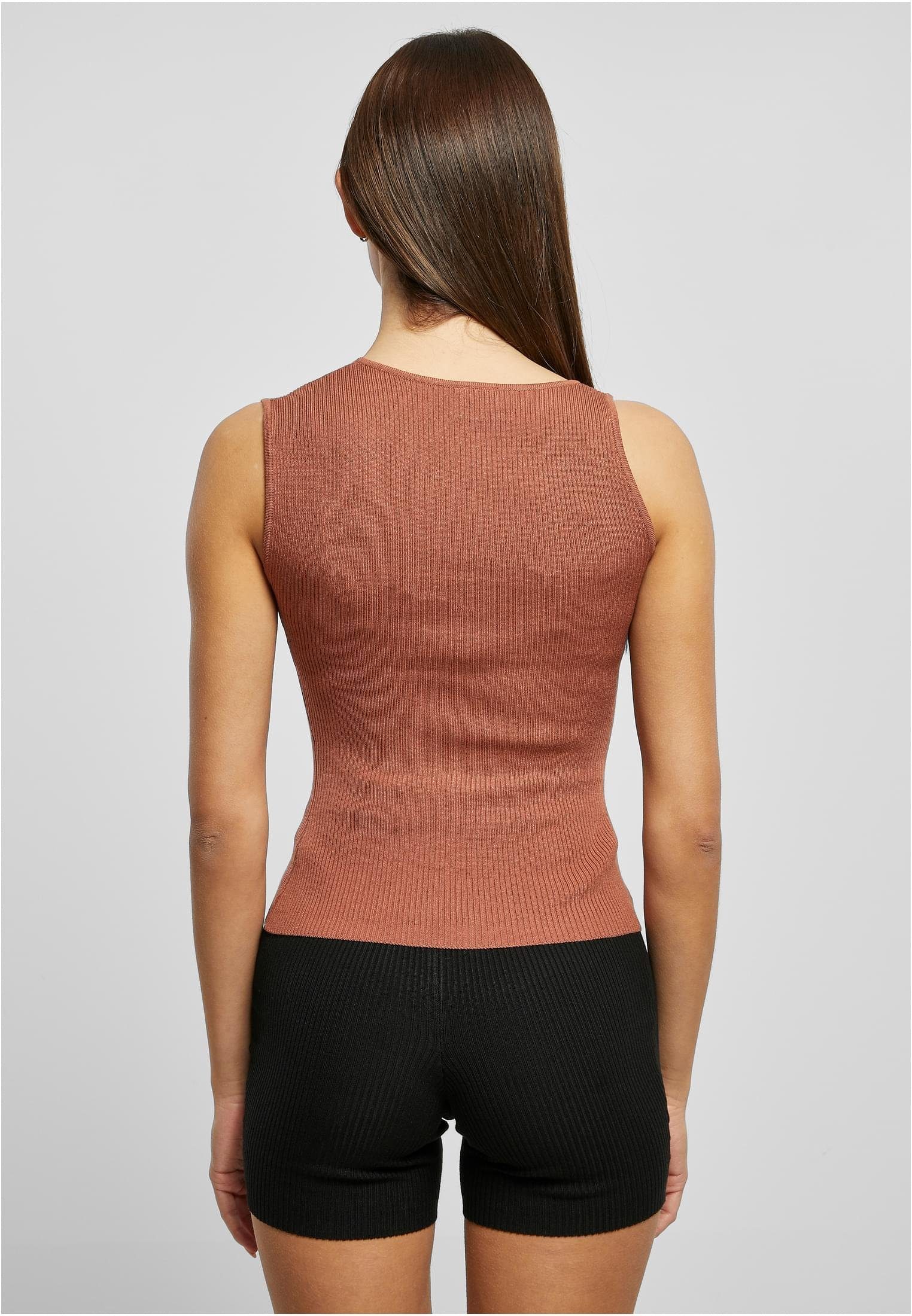 URBAN CLASSICS T-Shirt Damen Ladies Rib (1-tlg) Asymmetric Top Knit