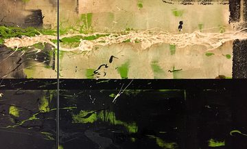 WandbilderXXL XXL-Wandbild Green Hope 210 x 70 cm, Abstraktes Gemälde, handgemaltes Unikat
