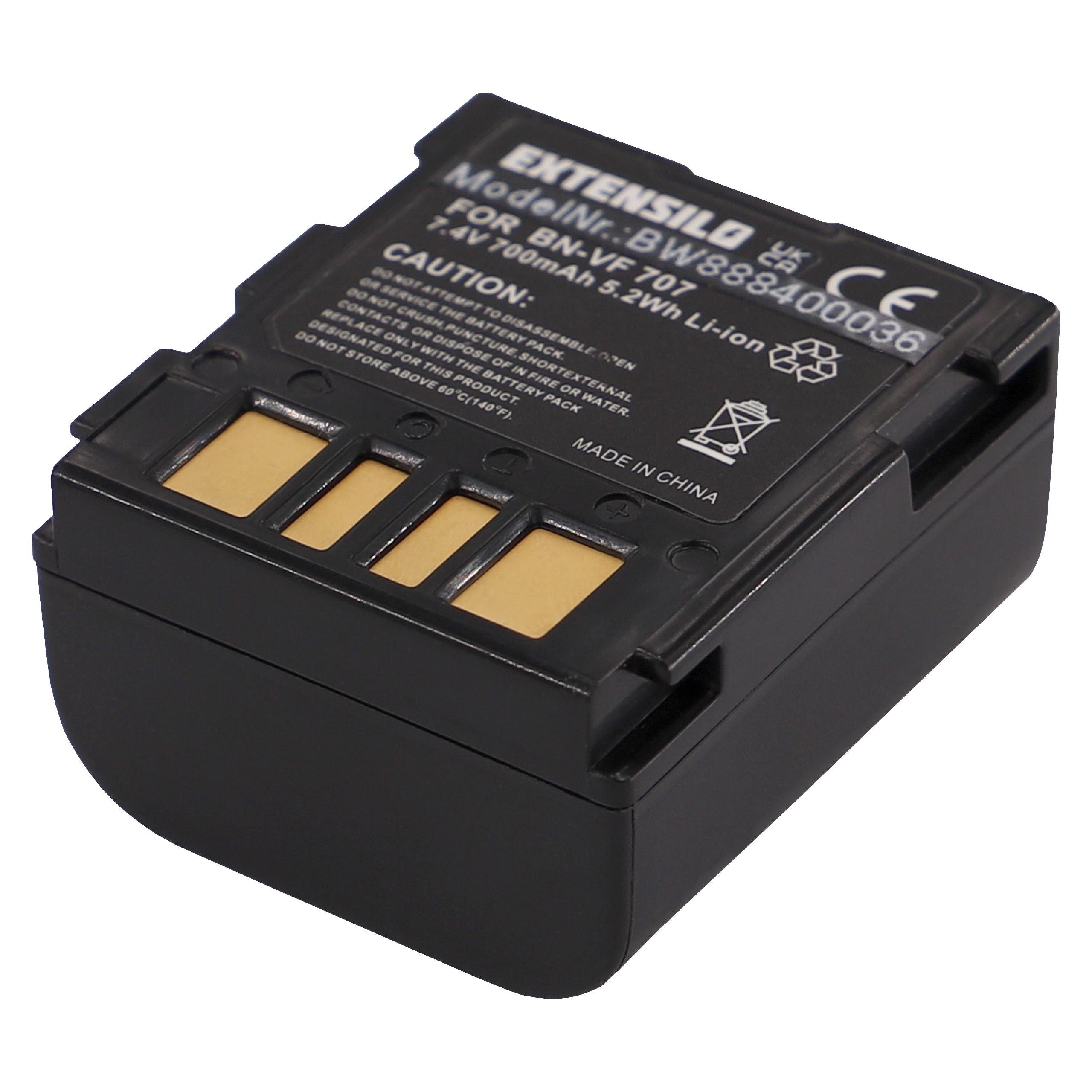 Kamera-Akku Extensilo 700 JVC (7,4 V) mAh GZ-MG67 kompatibel GZ-MG77, Li-Ion mit GZ-MG70,