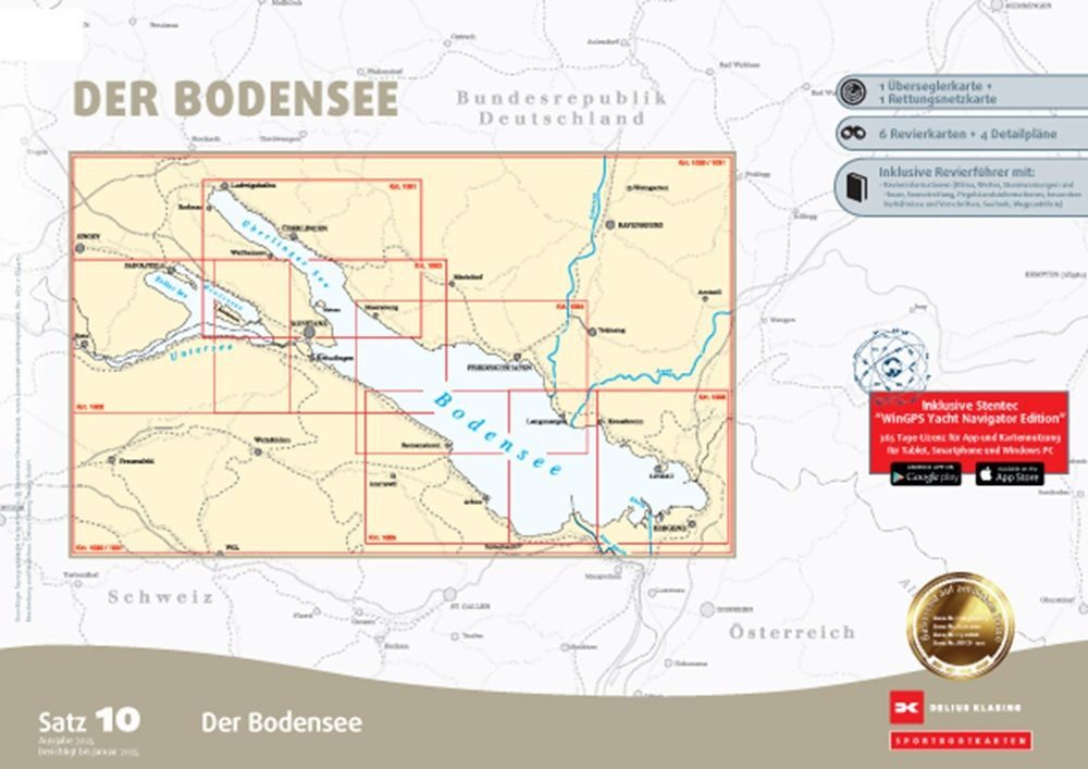 Sachbuch Sportbootkarten Satz 10: Bodensee (Ausgabe 2025) Team Technology Engineering+ Marketing GmbH Dirk Blume, Nautik Net Petra Blume