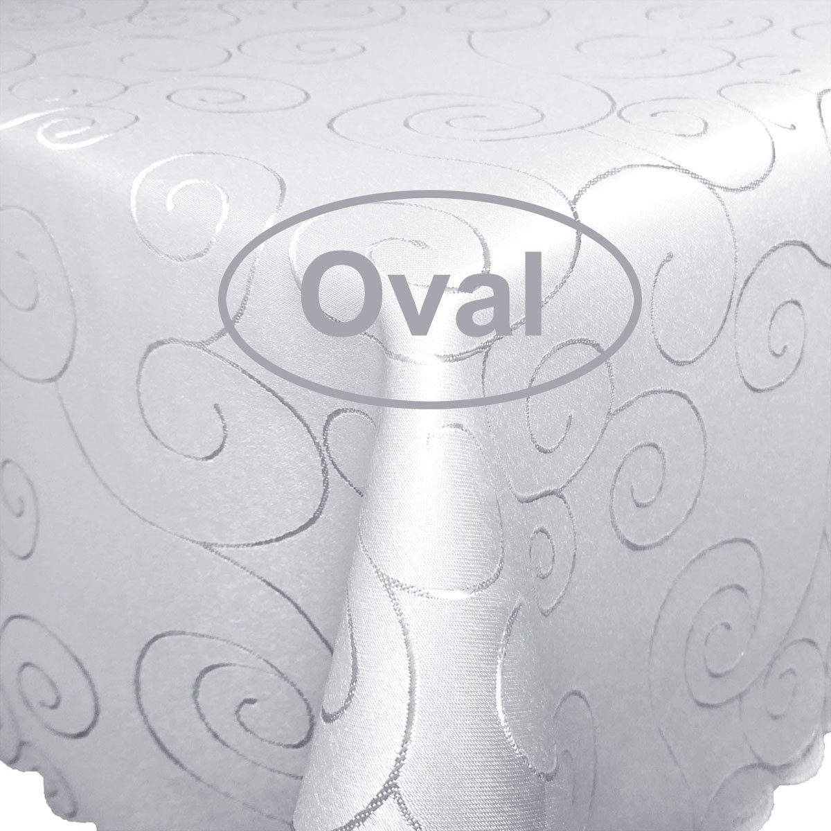 Tischdecke Ornamente OVAL Tischdecke Seidenglanz Damast Circle, strapazierf günstig online kaufen