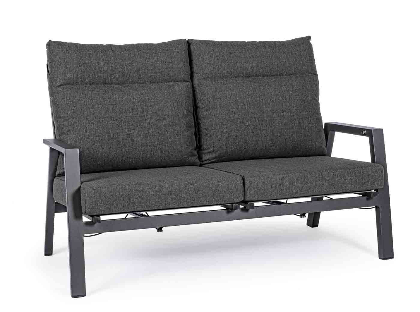 Feeling4Home Gartensofa 2 Sitzer Sofa Kledi, Verstellbar, Stufenlos verstellbare Rückenlehne