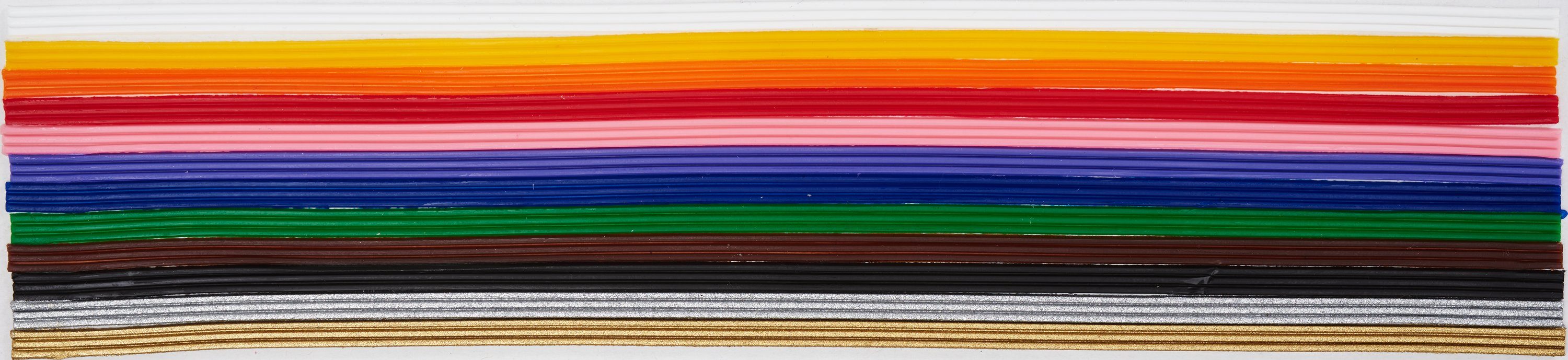 Knorr Prandell Stumpenkerze Wachsstreifen Grundfarben, 20 cm lang