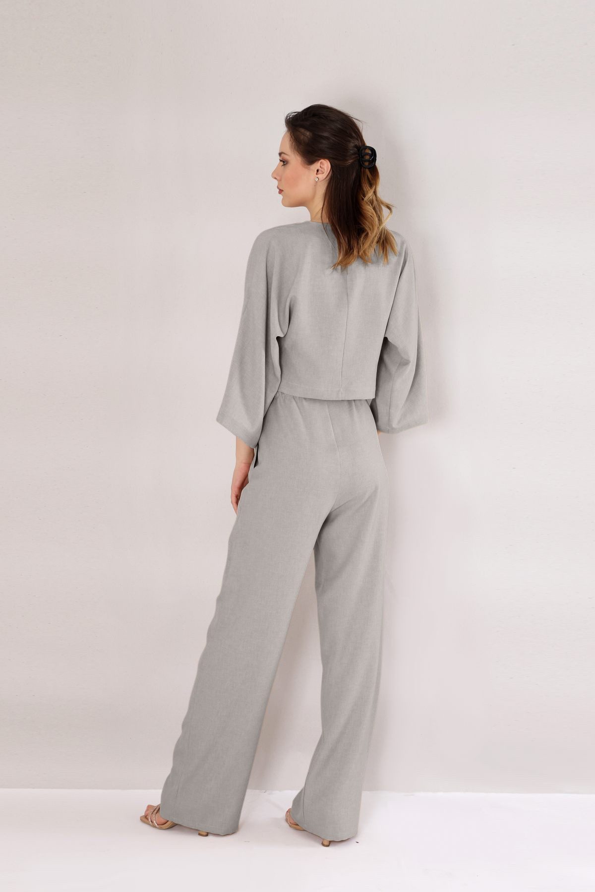 fashionshowcase Palazzohose Damen Stoffhose in Leinenoptik günstig online kaufen