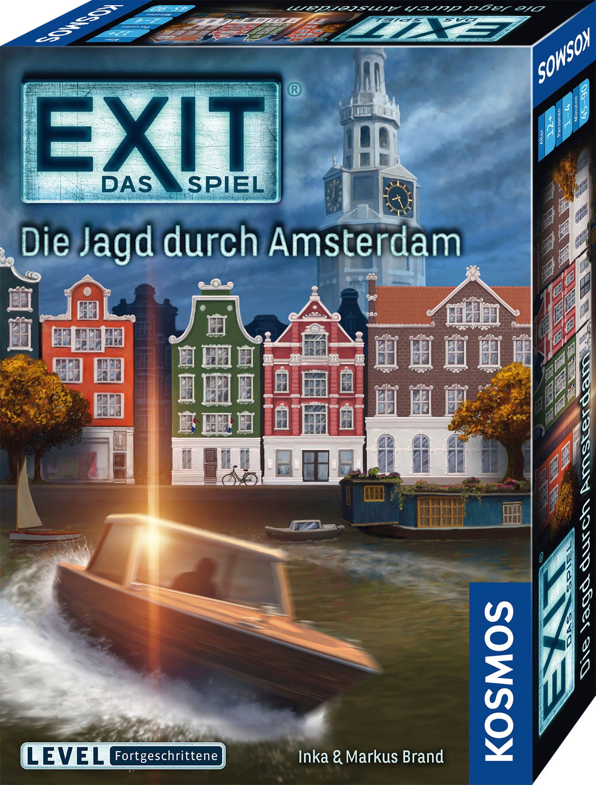 Kosmos Spiel EXIT, Das Spiel: Die Jagd durch Amsterdam (F), Rätselspiel, Made in Germany
