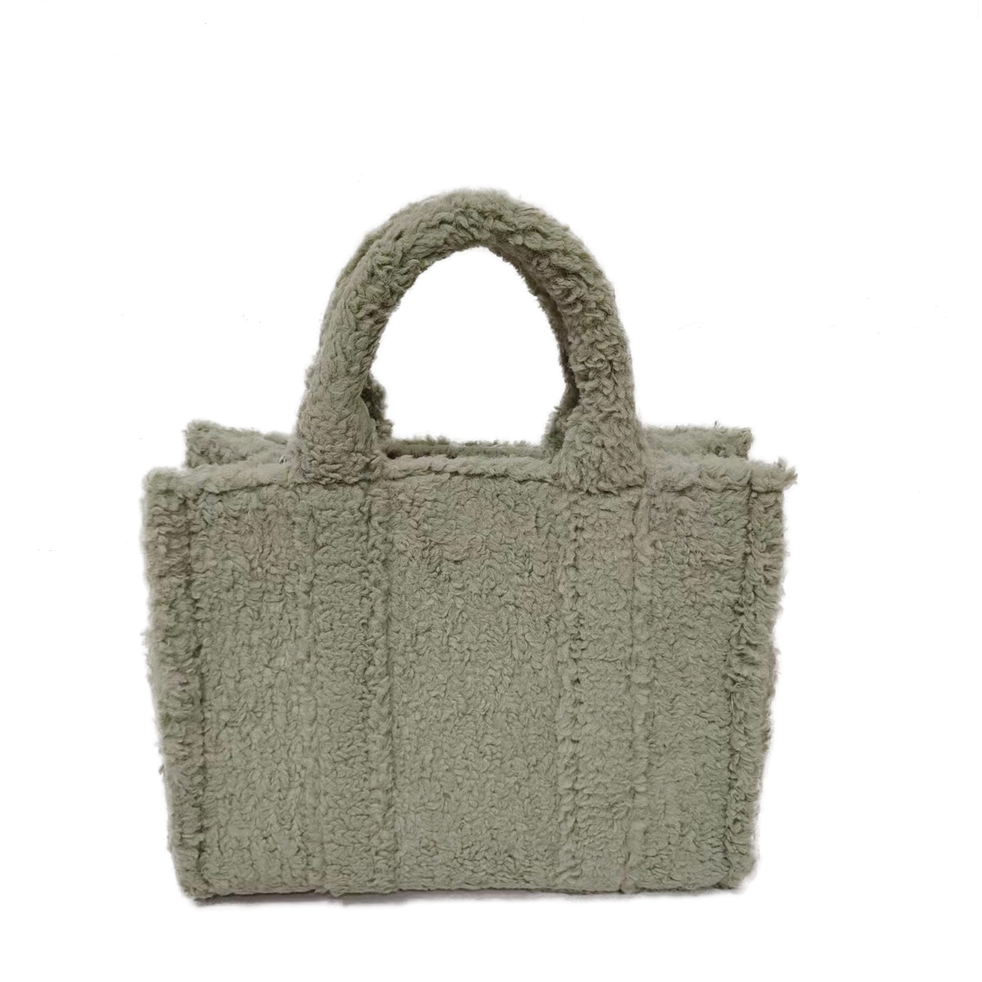 Lara Laurén Handtasche moderner Shopper mit Magnetverschluss, elegante Umhängetasche aus Kunstfell