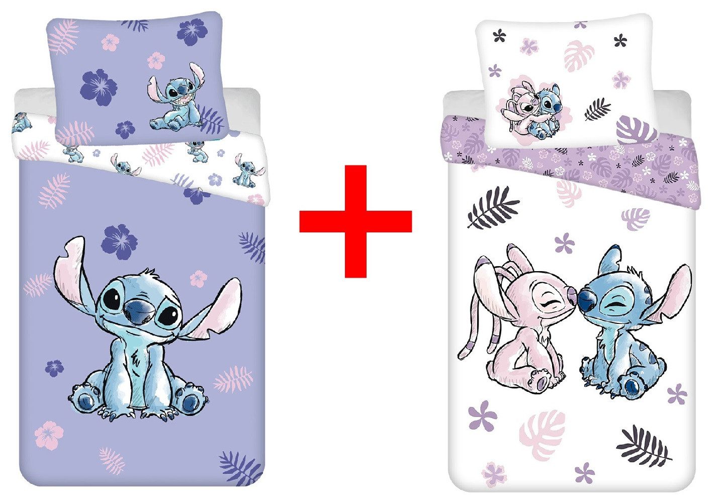 Disney Kinderbettwäsche Disney Lilo und Stitch, 2 x Bettwäsche-Sets Cartoon günstig online kaufen