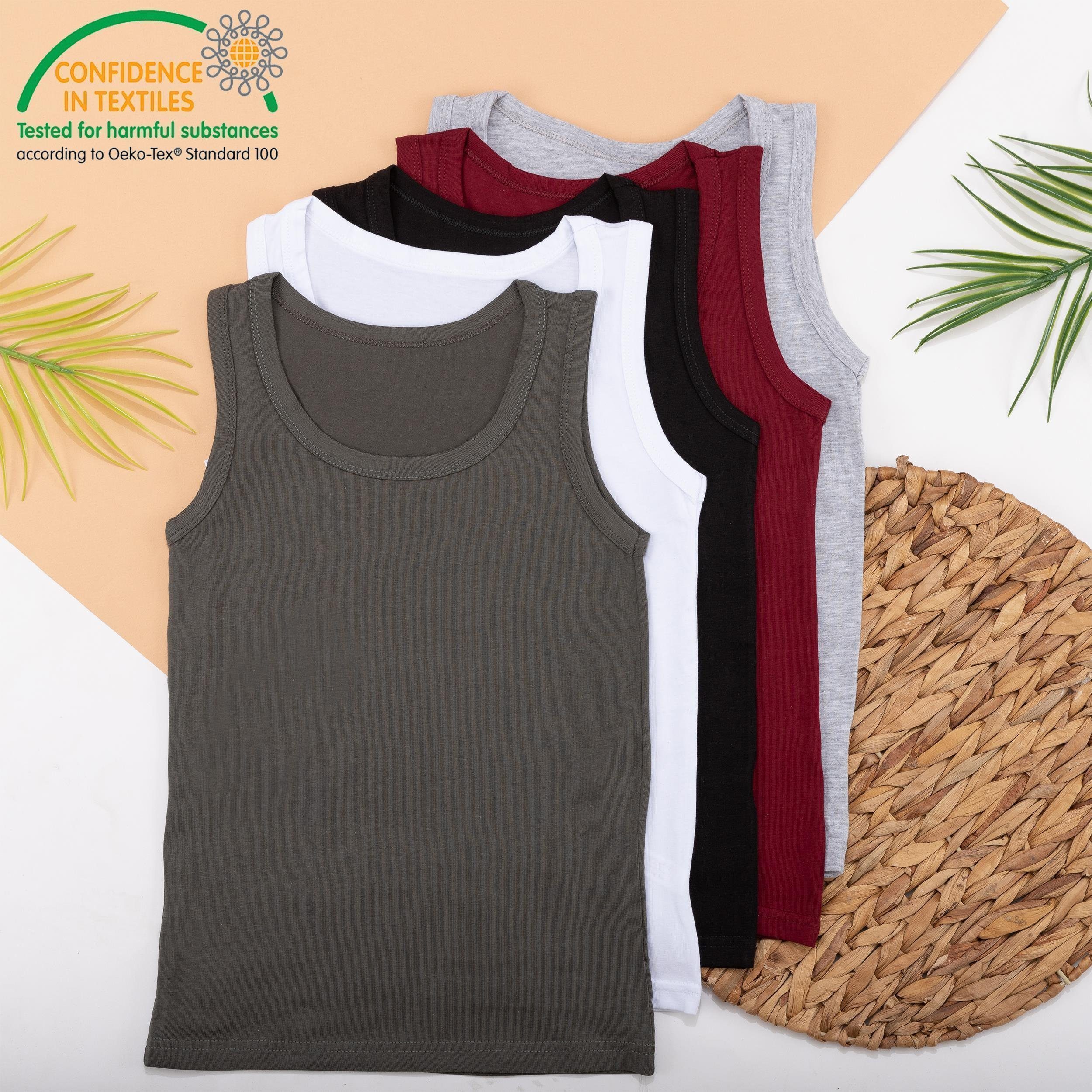 LOREZA Unterhemd 5er Set Jungen Unterhemden - Basics - Bunt (Spar-Packung, 5-St., 5er Pack)