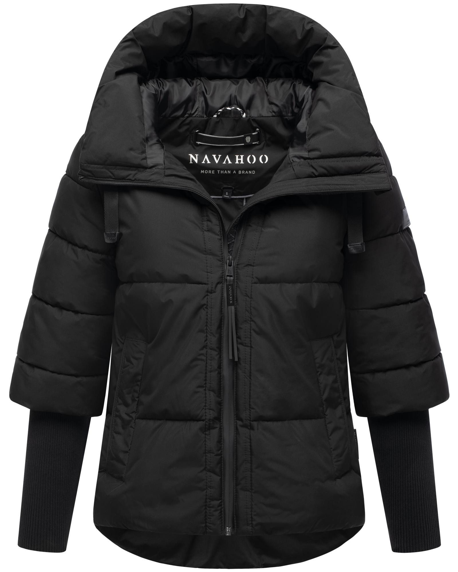 Navahoo Steppjacke Lotusherz XIV Warme gesteppte Winterjacke mit Rippstrickärmeln