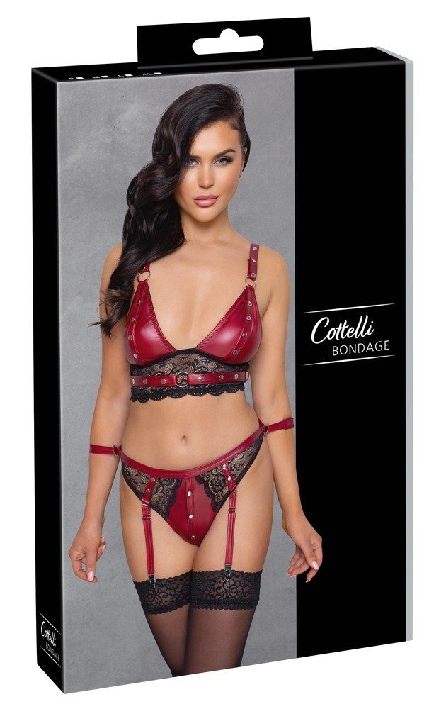 Cottelli Collection Set: Bügelloser BH BH Set Bondage mit Knöpfen S - XL Mehrfarbig