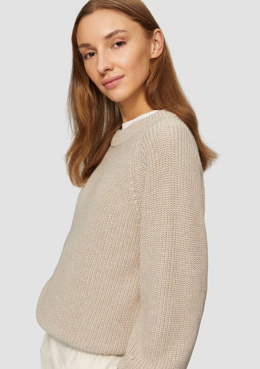 s.Oliver Strickpullover Casual (1-tlg) Rippstrick, Raglanärmel, Rundhals-Au günstig online kaufen