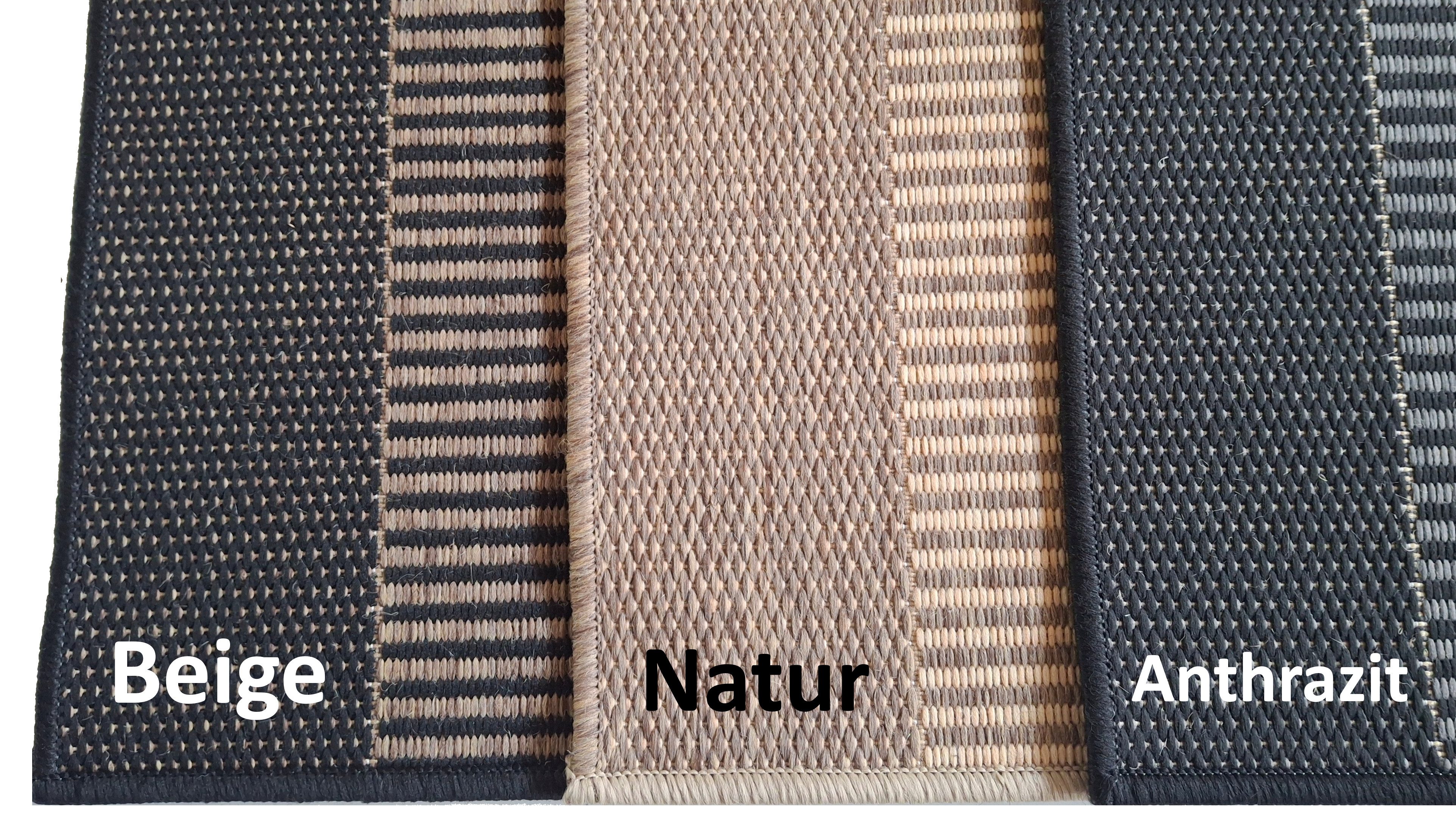 Mertex Läufer Teppichläufer Rom Meterware Flurteppich flach gewebt mit Kettelkante, rechteckig