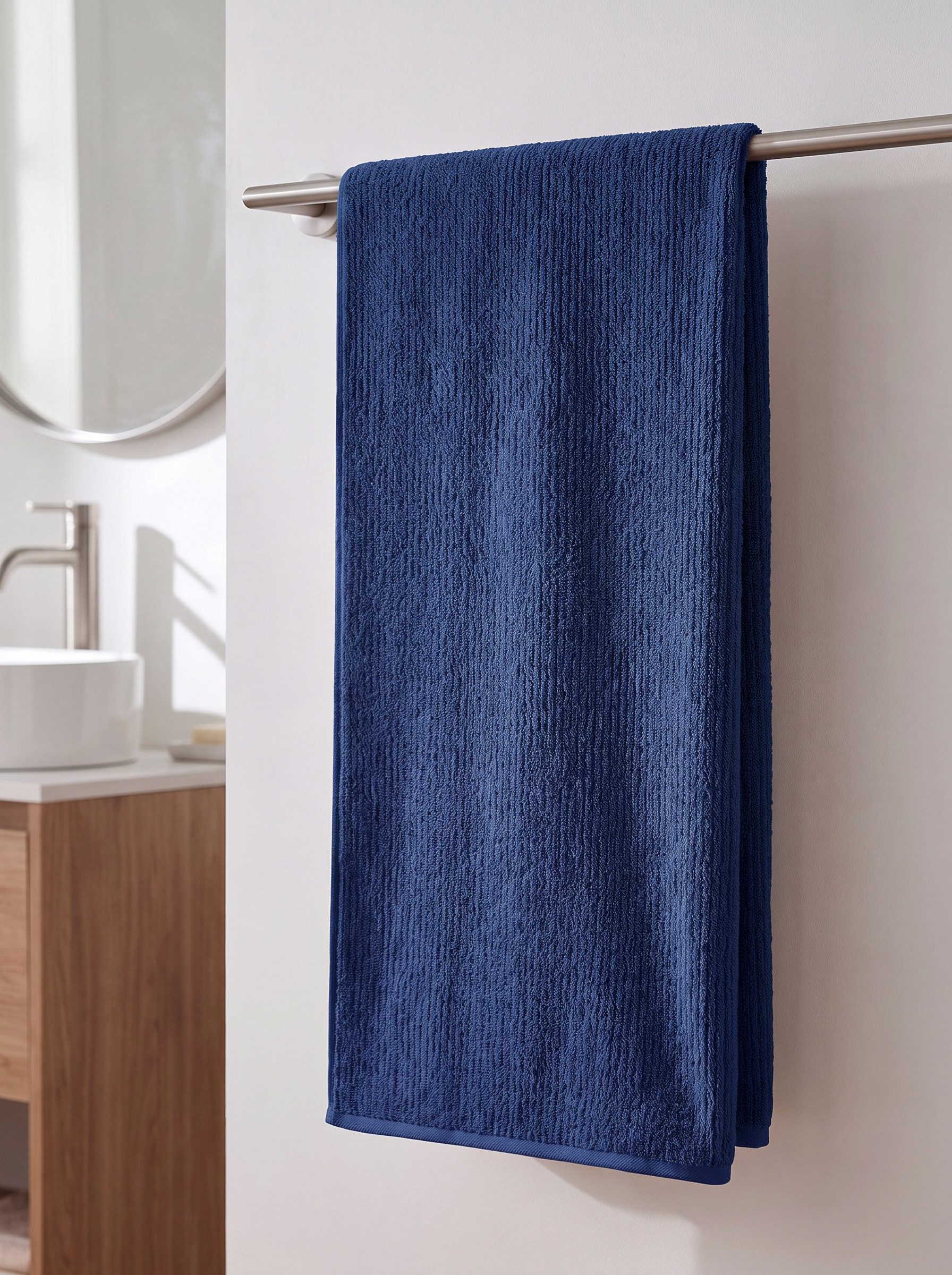 OTTO home Badetuch Riva, 80x150, Premium Handtücher, 500 gr/m², Webfrottier (1-St), Hoch-Tief-Struktur, Streifen, weich, 5 Jahre Garantie