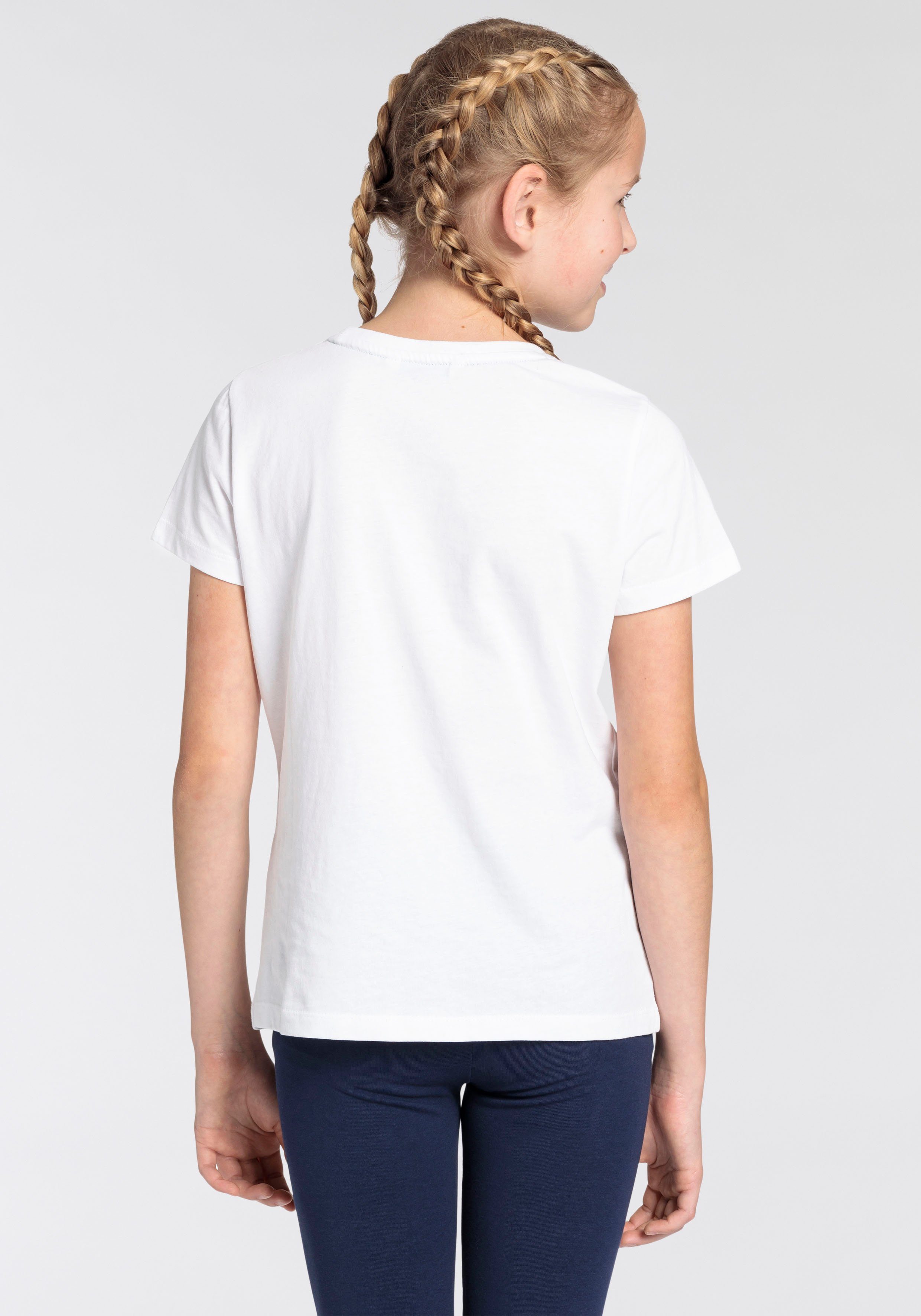 DELMAO T-Shirt Delmao-Glitzer-Print großem für Mädchen, mit