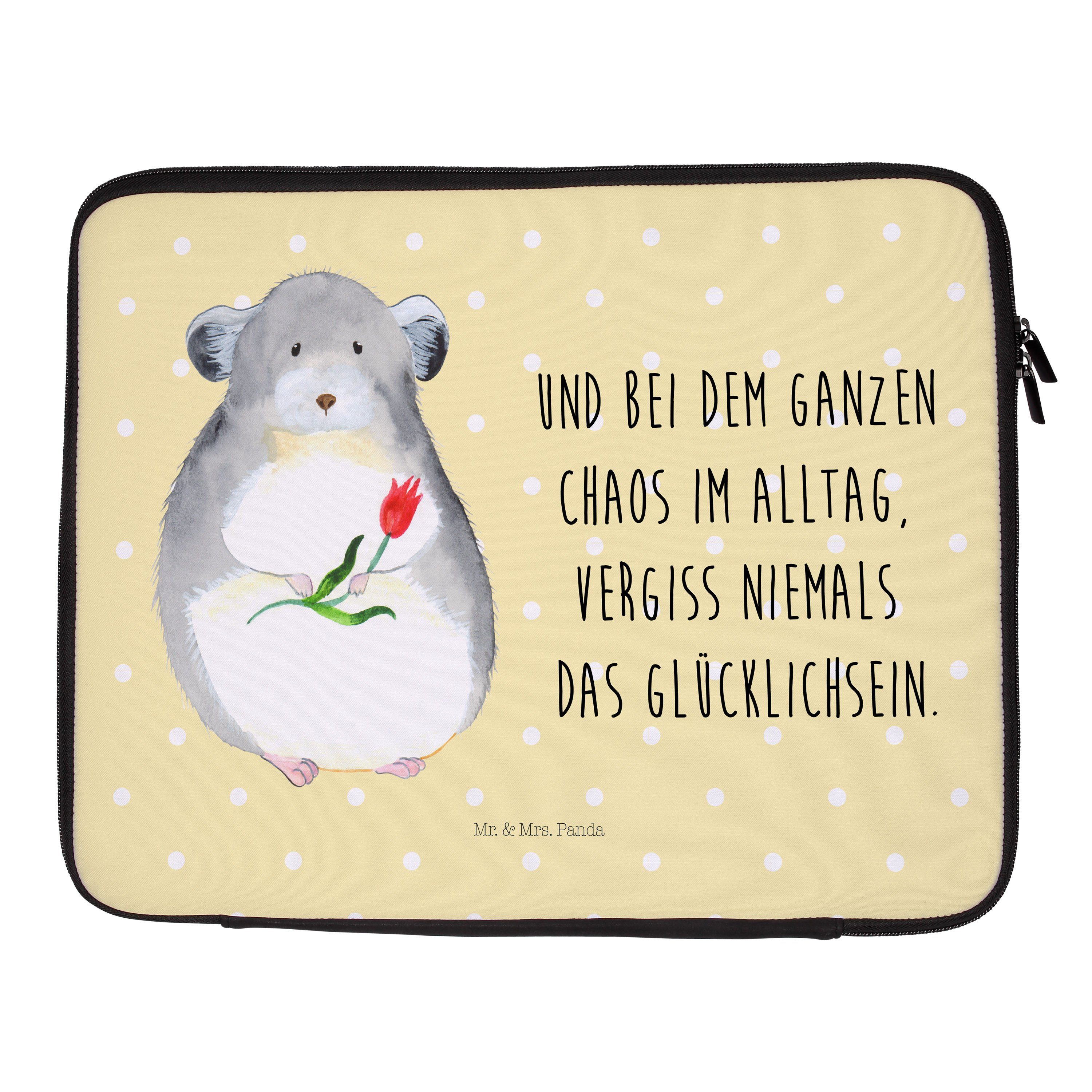 Mr. & Mrs. Panda LaptopHülle »Chinchilla mit Blume Gelb Pastell