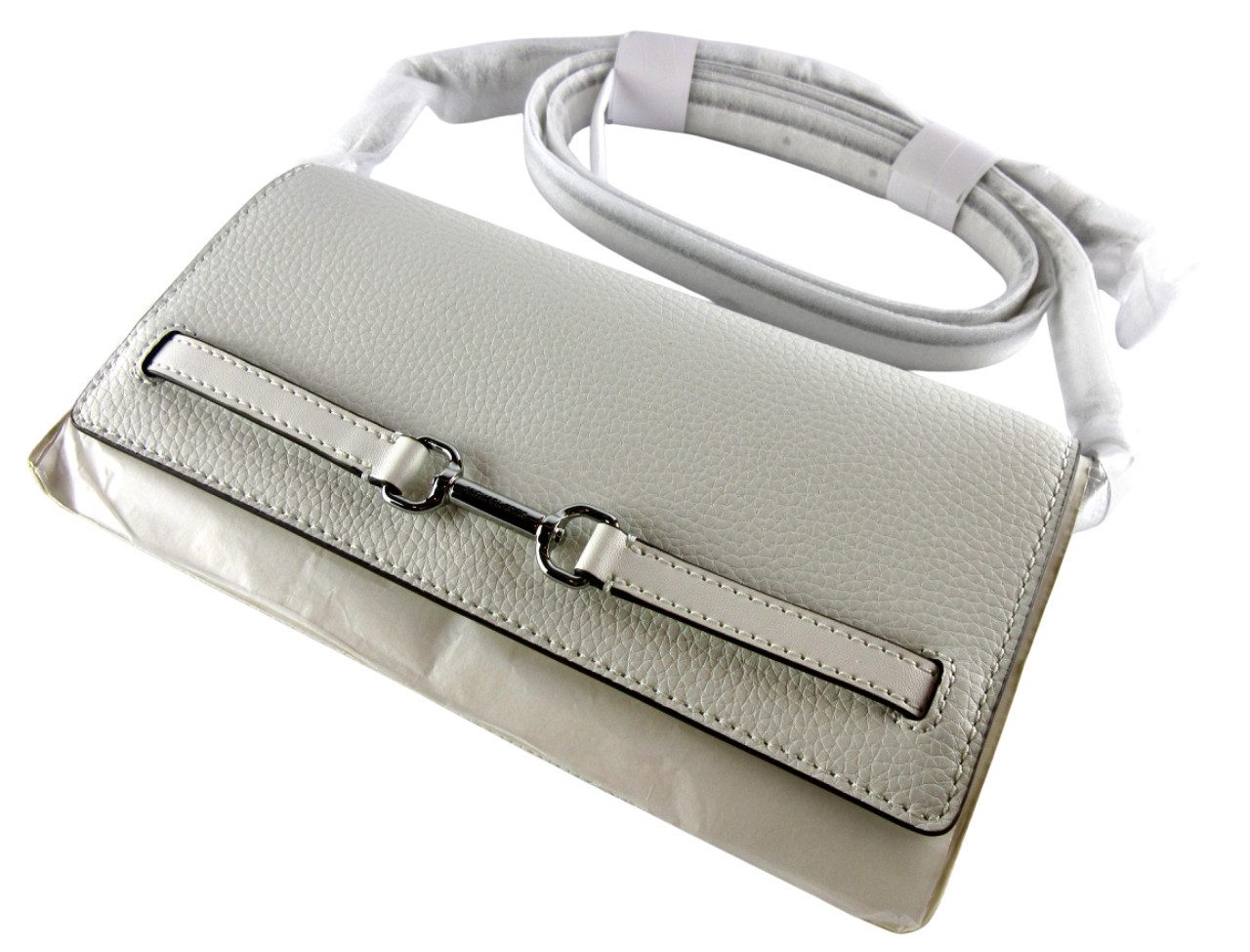 MICHAEL KORS Clutch Carson Leder, Weiß Umhängetasche 35S5S2ZC7L