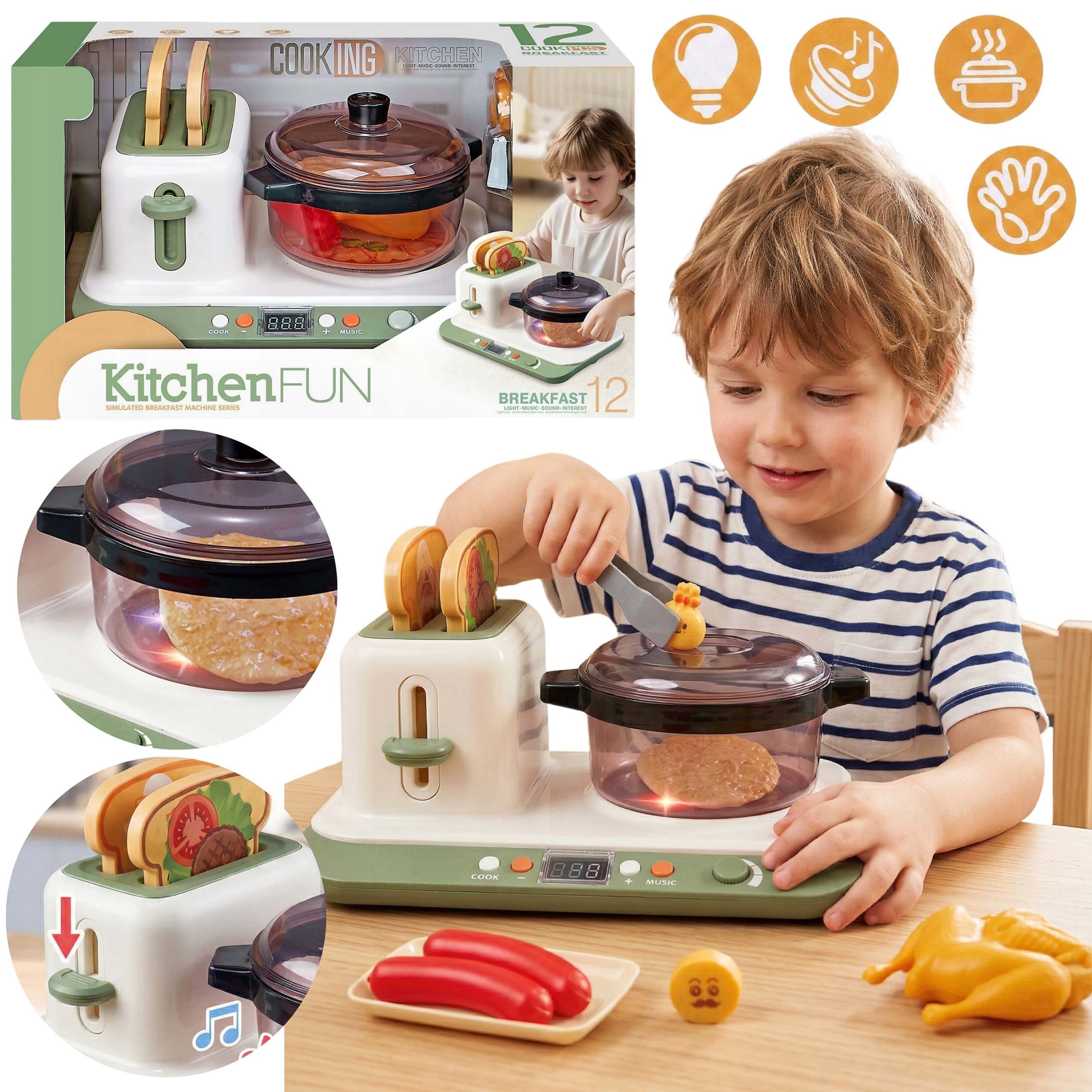Sarcia.eu Spielküche 2-in-1 Spielküche mit Licht & Sound, Zubehör, ab 3 Jahren