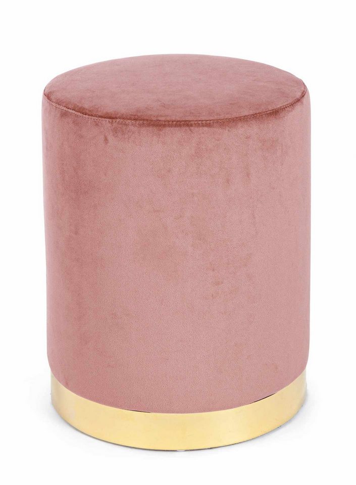 Feeling4Home Pouf Lucilla in Samt-Optik, Rosa