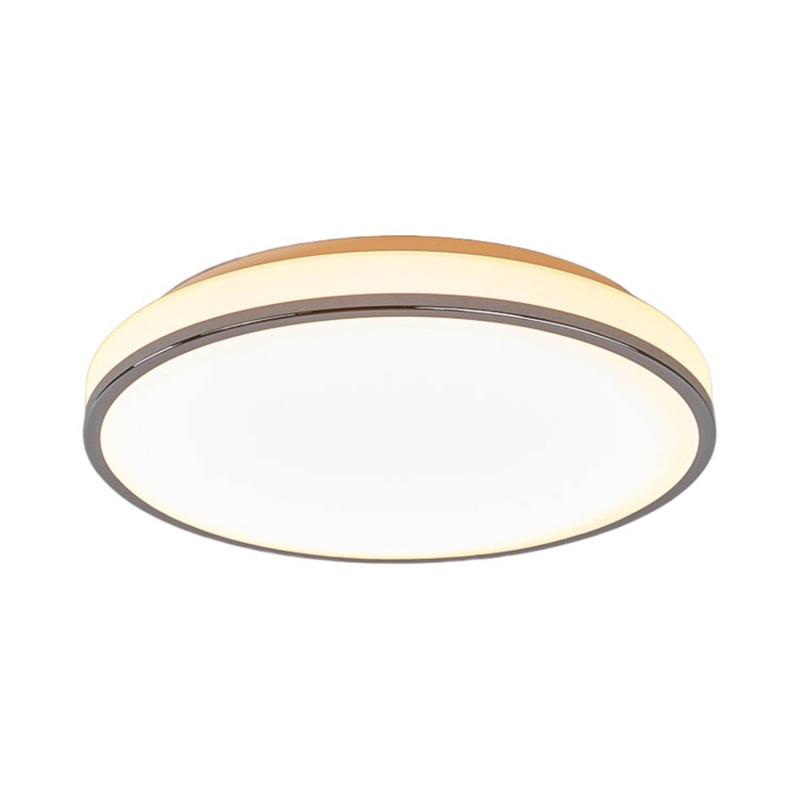 Lindby Deckenleuchten Lyss, LED-Leuchtmittel fest verbaut, warmweiß, Modern, Glas, Metall, weiß, chrom, 1 flammig, inkl. Leuchtmittel, Bad