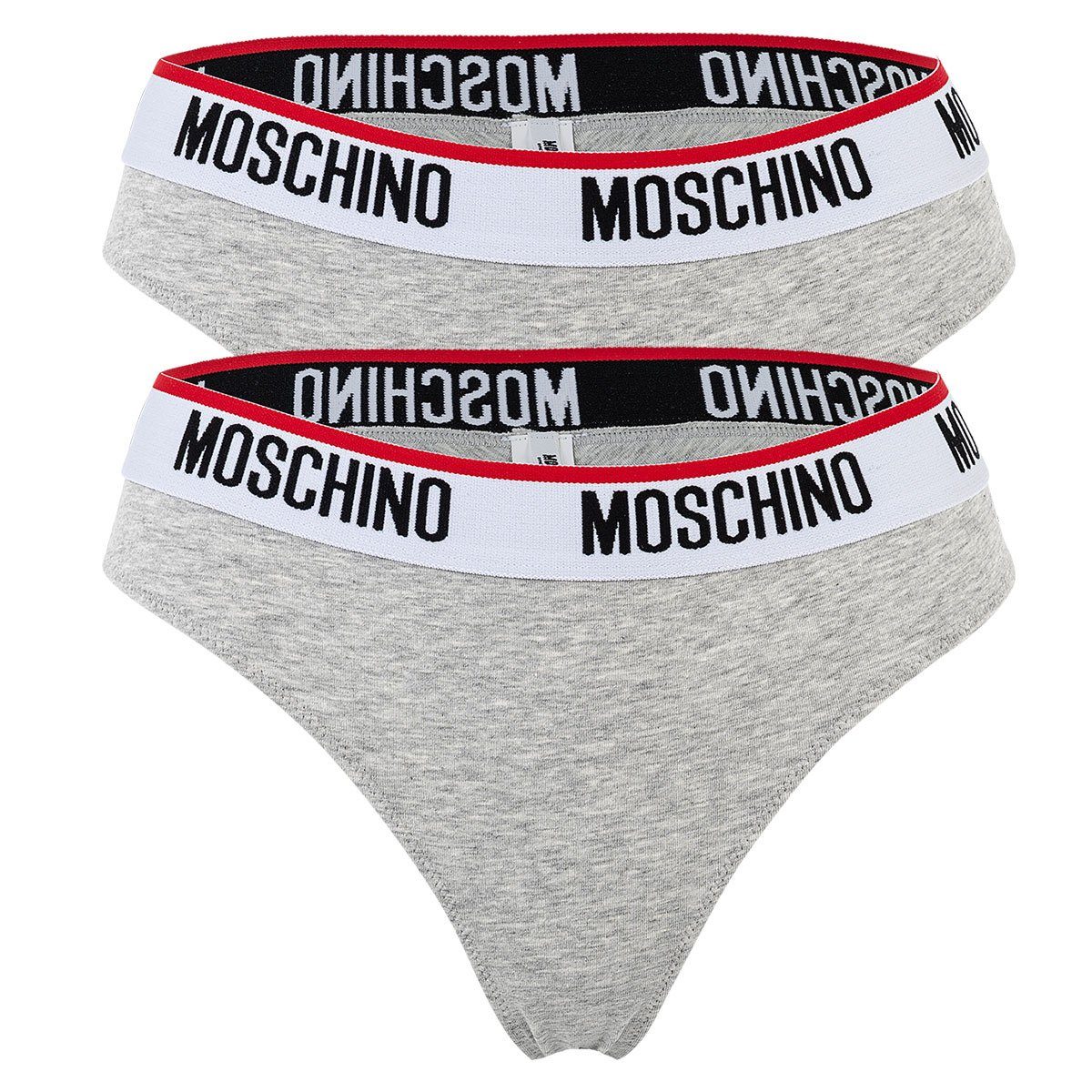 Moschino Slip Damen Brazilian Slips 2er Pack - Unterhose Grau