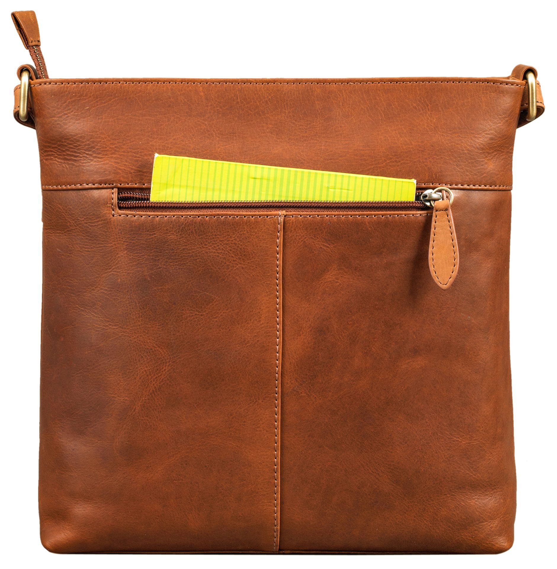 Benthill Umhängetasche Damen Echt Leder Shopper Ledertasche Handtasche Vintage Schulterbeutel, Schultergurt / Umhängegurt Reißverschlussfach – Bild 5 von 5