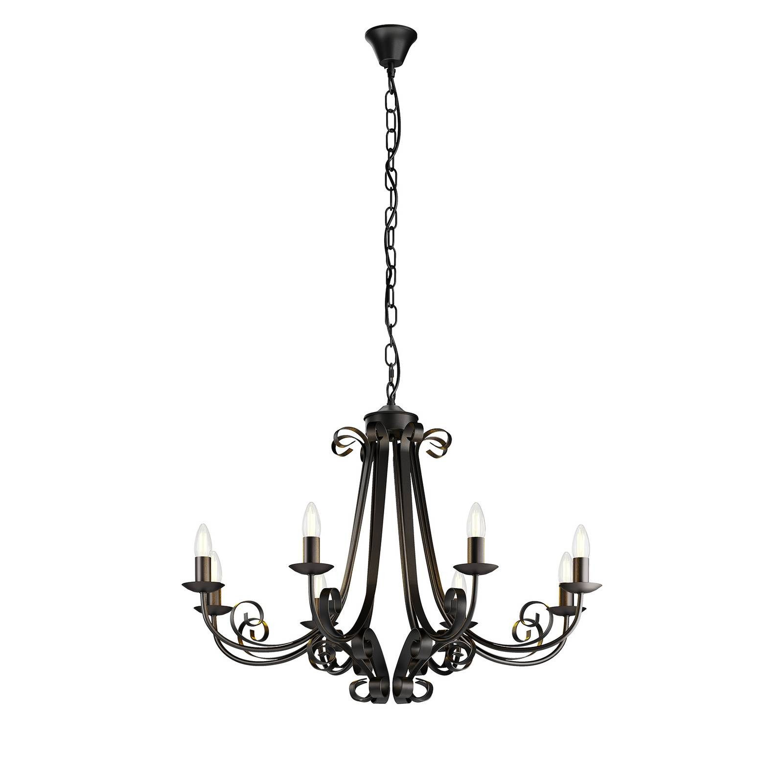 Lindby Kronleuchter Scaleria, Metall, Braun IP20, 8 x 40 W günstig online kaufen